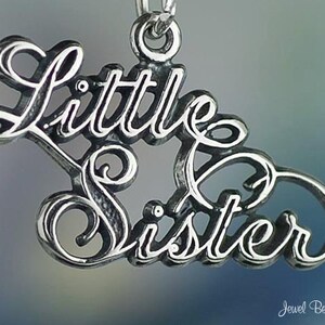 Sterling Silver Little Sister Charm Family Relative Sisters Solid .925 image 3