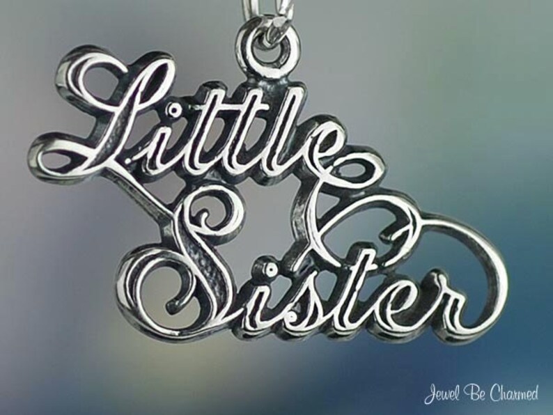 Sterling Silver Little Sister Charm Family Relative Sisters Solid .925 image 3