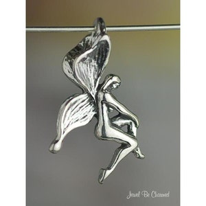 Sterling Silver Lovely Faerie Fairy CHARM or PENDANT Fantasy Solid 925