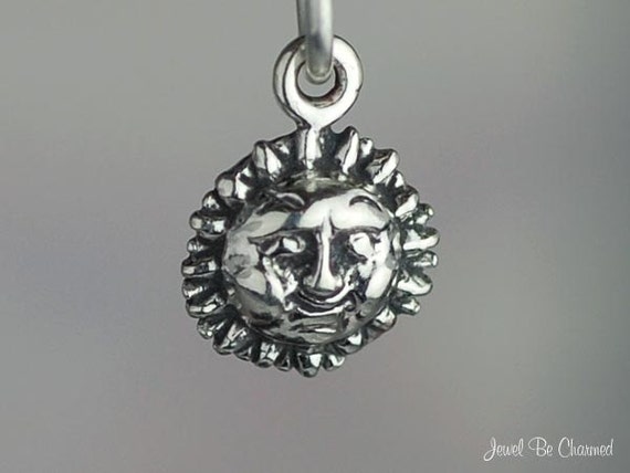 Tiny Sun Charm Polished Sterling Silver