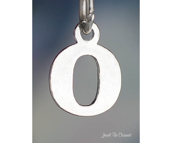 Number 0 Charm Numeral Zero Pendant Lobster Clasp Fashion Sterling Silver