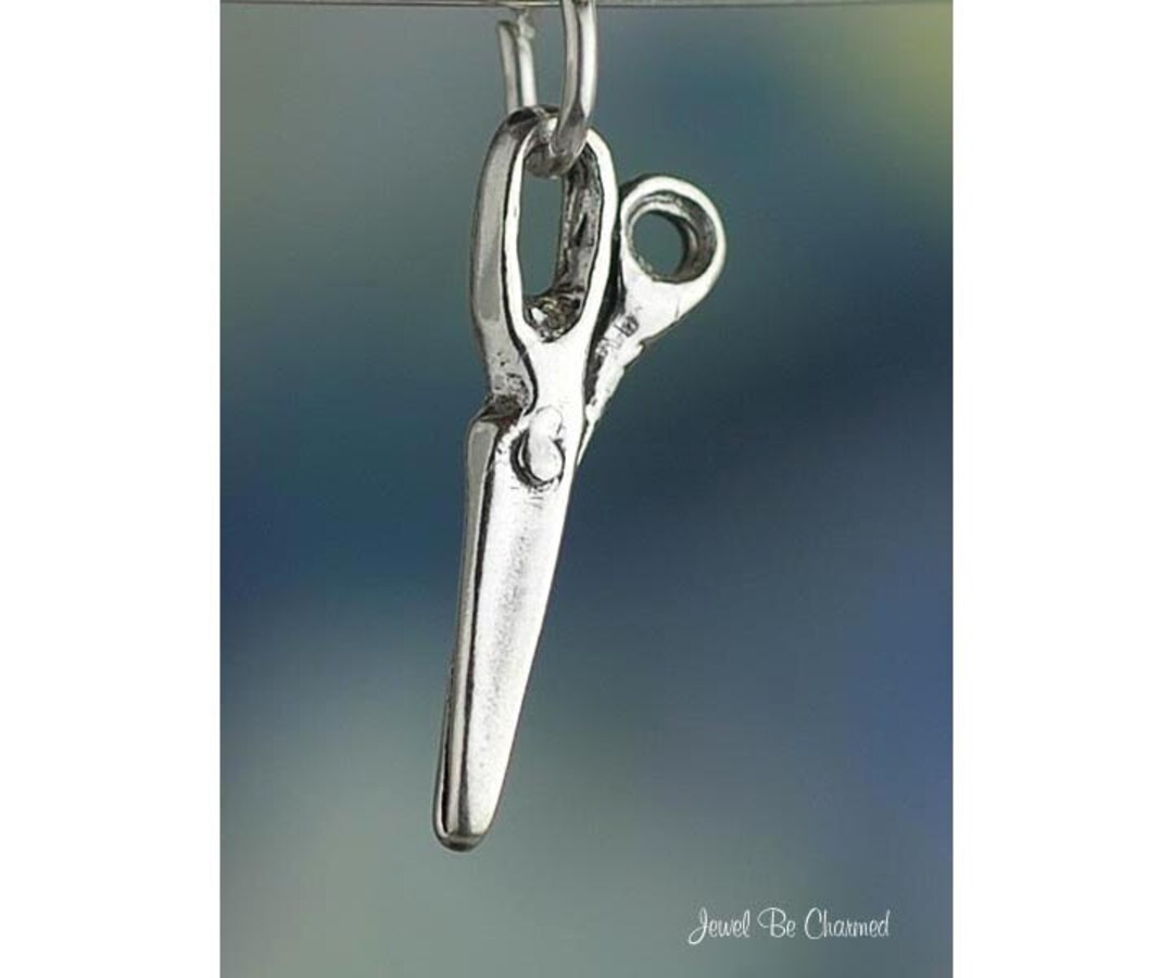 Small Sterling Silver Scissors Charm Scrapbooking Sewing Crafts .925 Etsy