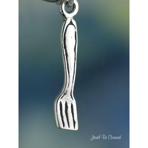 Sterling Silver Fork Charm Kitchen Utensil Food Cutlery 3D Solid .925