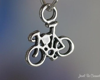 Miniature Sterling Silver Bike Charm Bicycle Small Tiny Solid .925