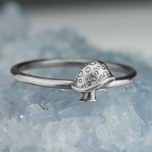 Sterling Silver Mushroom Ring Solid .925 Toadstool Rings Custom Sizes