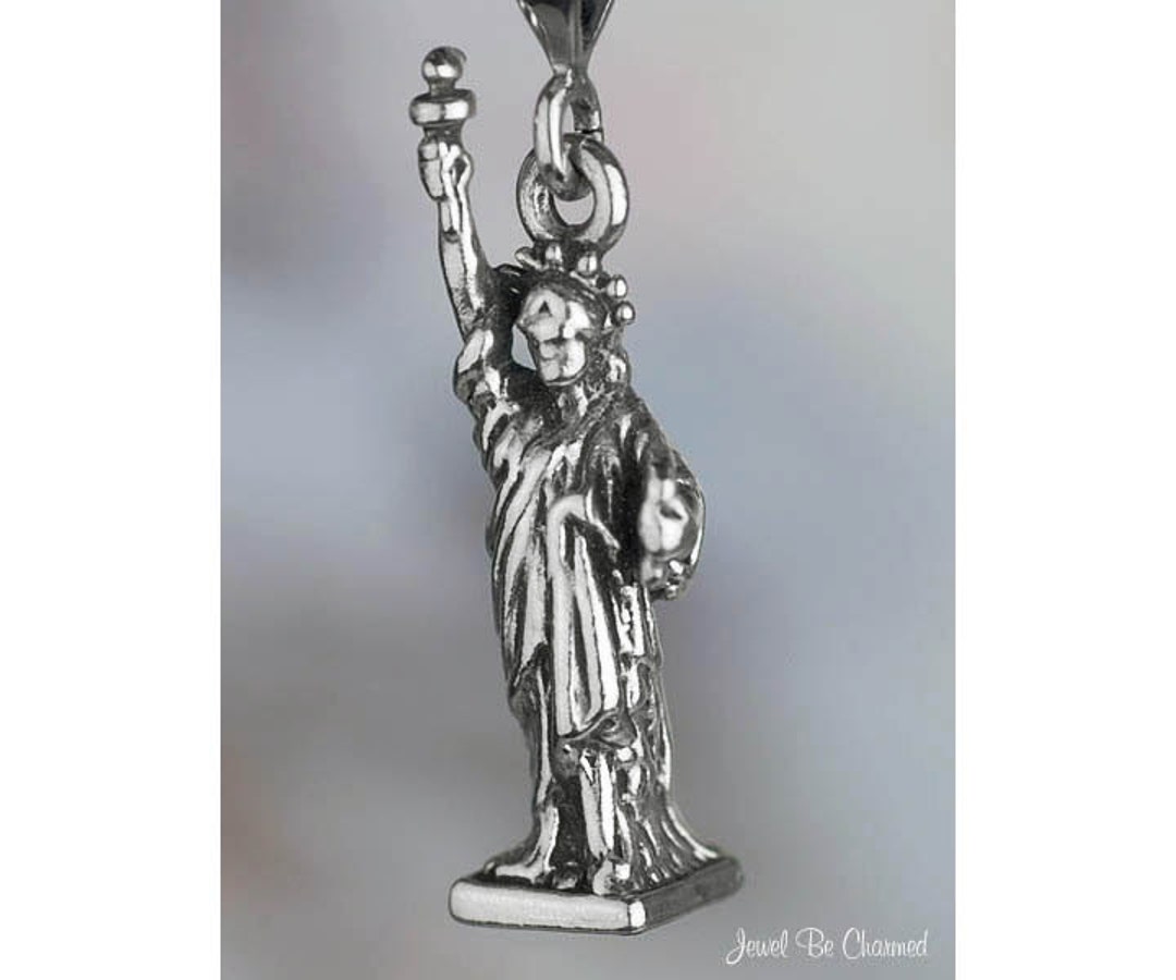 Sterling Silver Statue of Liberty Charm New York City 3D Solid .925 Etsy