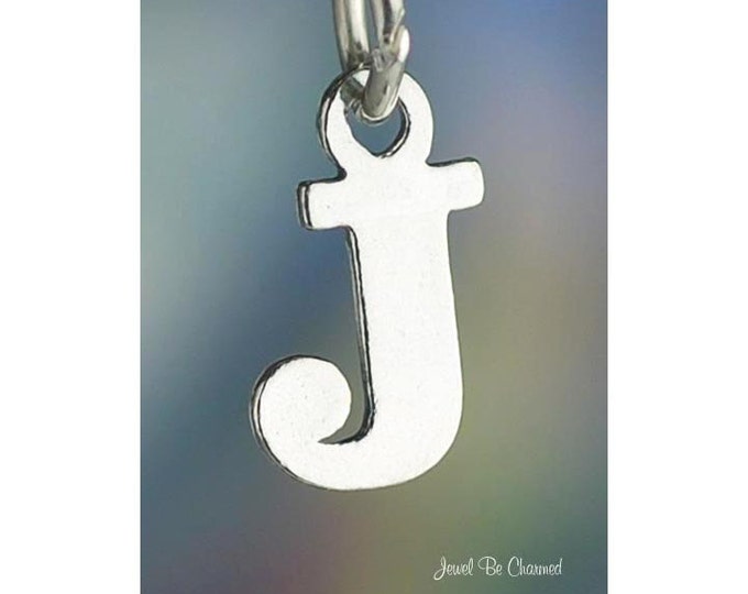 Sterling Silver Small Letter J Charm Initial Capital Letters Solid 925