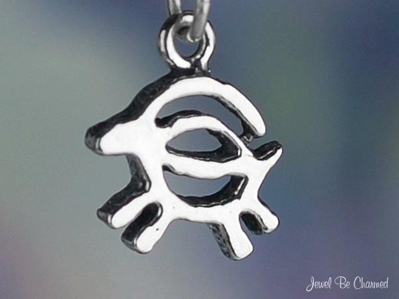 Small Sterling Silver Goat Charm Native American Petroglyph Solid .925 image 3