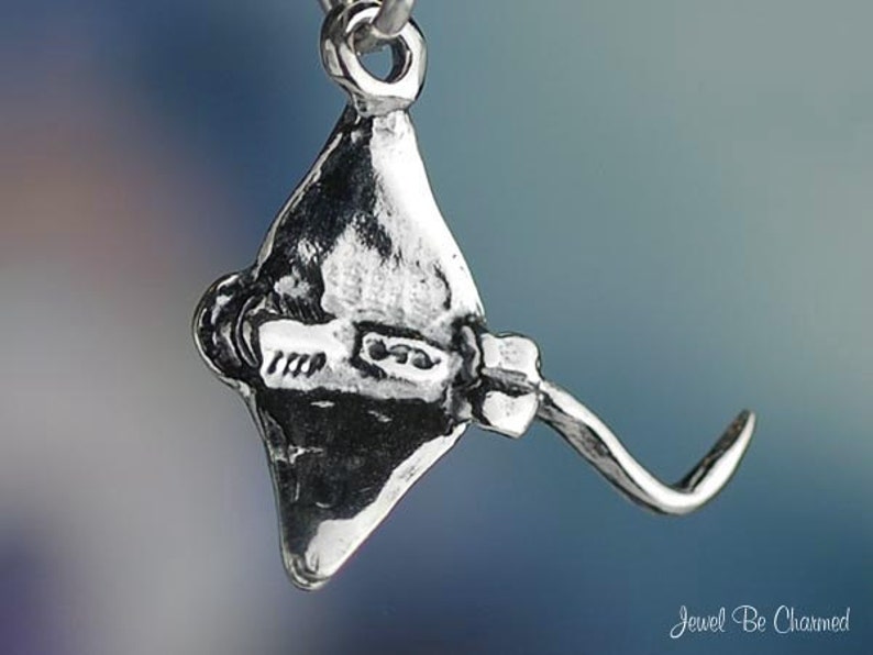 Sterling Silver Stingray Charm Ray Skate Stingrays Ocean 3D Solid .925 image 2