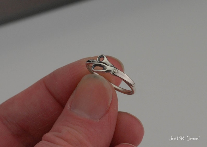 Sterling Silver Scissors Ring Solid .925 Sewing Rings Custom Sizes