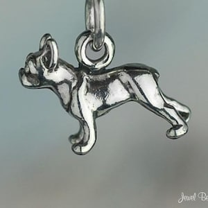 Miniature Sterling Silver Boston Terrier or French Bulldog Charm .925