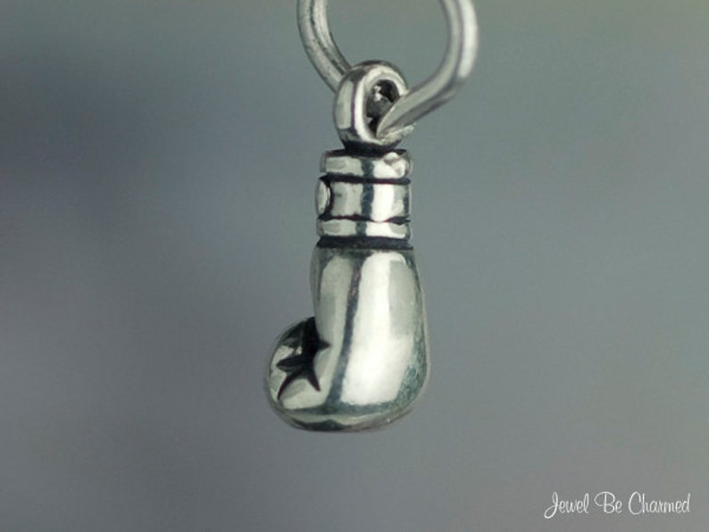 Miniature Sterling Silver Boxing Glove Charm Fighter Tiny 3D Etsy