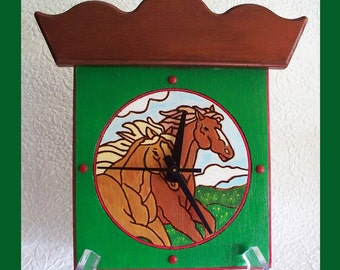 Horse Wall or Table Clock with Bonus Stand