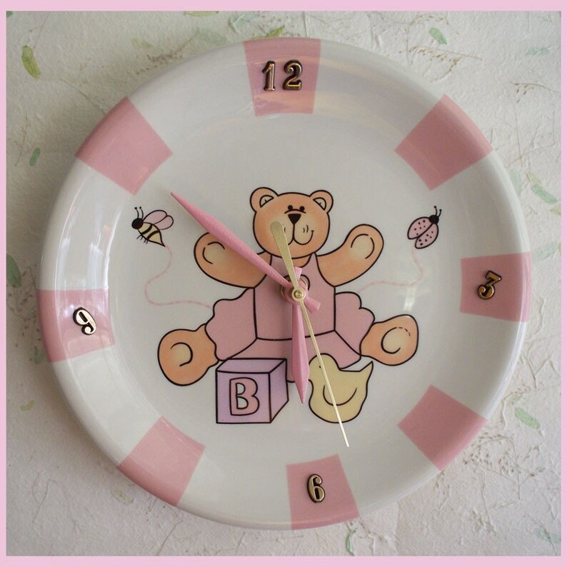 Wall Clock Baby Girl Etsy