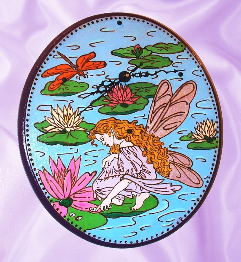 Wall Clock Water Lily Fairy image 2