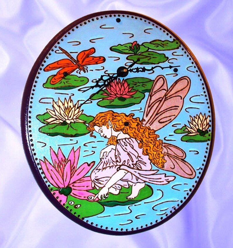 Wall Clock Water Lily Fairy image 5