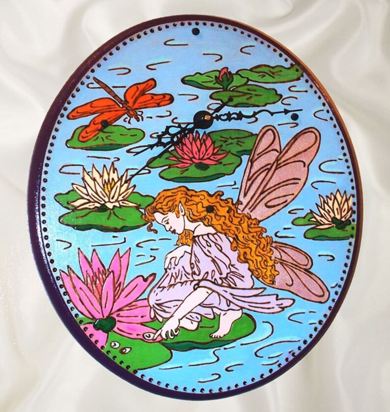 Wall Clock Water Lily Fairy image 4