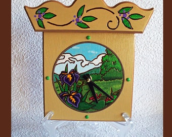 Handmade Scenic Wall Table Clock with bonus stand