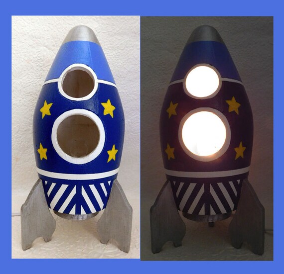Rocket Ship Boys Nightlight Table Lamp Image 0