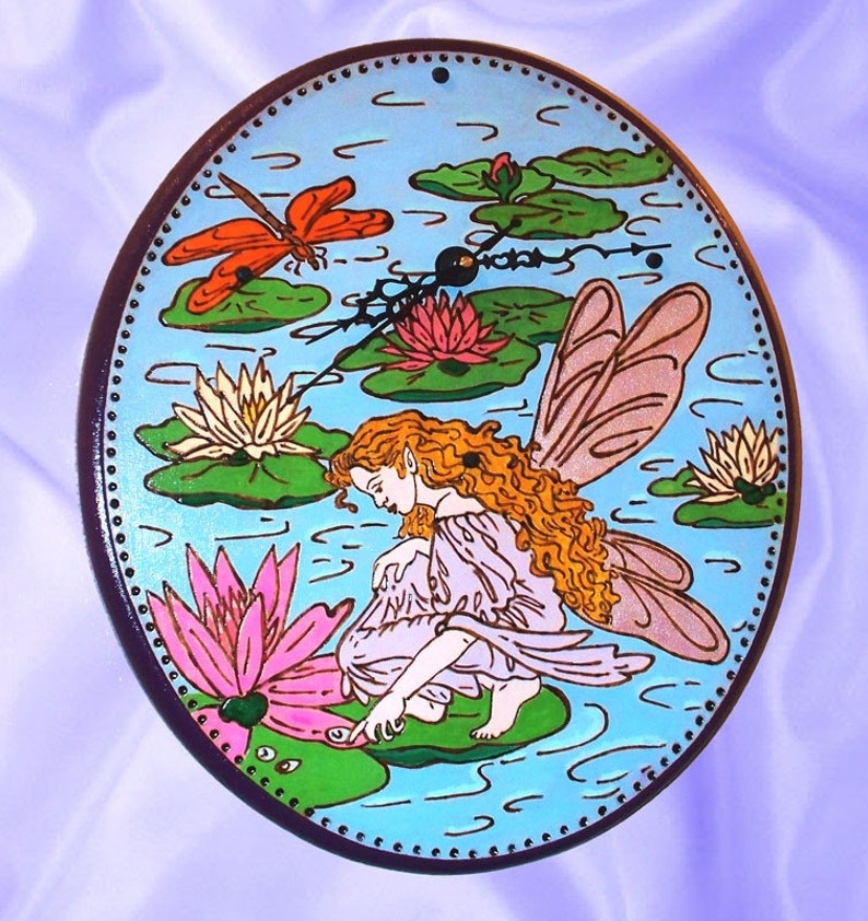 Wall Clock Water Lily Fairy image 1