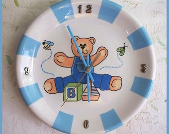 Wall Clock Plate Baby Boy Design