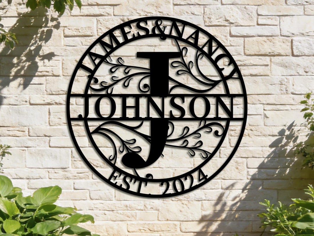 Personalized Family Name Sign, Monogram Wall Decor, Custom Last Name ...