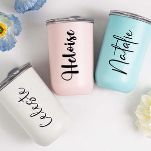 Personalized Stainless Tumbler cup,Coffee Cup,Bridesmaid Proposal Gift,Wine Tumbler with Lid,Girl&#39;s Trip Tumbler, Bridesmaid Gift,