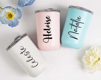 Personalized Stainless Tumbler cup,Coffee Cup,Bridesmaid Proposal Gift,Wine Tumbler with Lid,Girl's Trip Tumbler, Bridesmaid Gift,