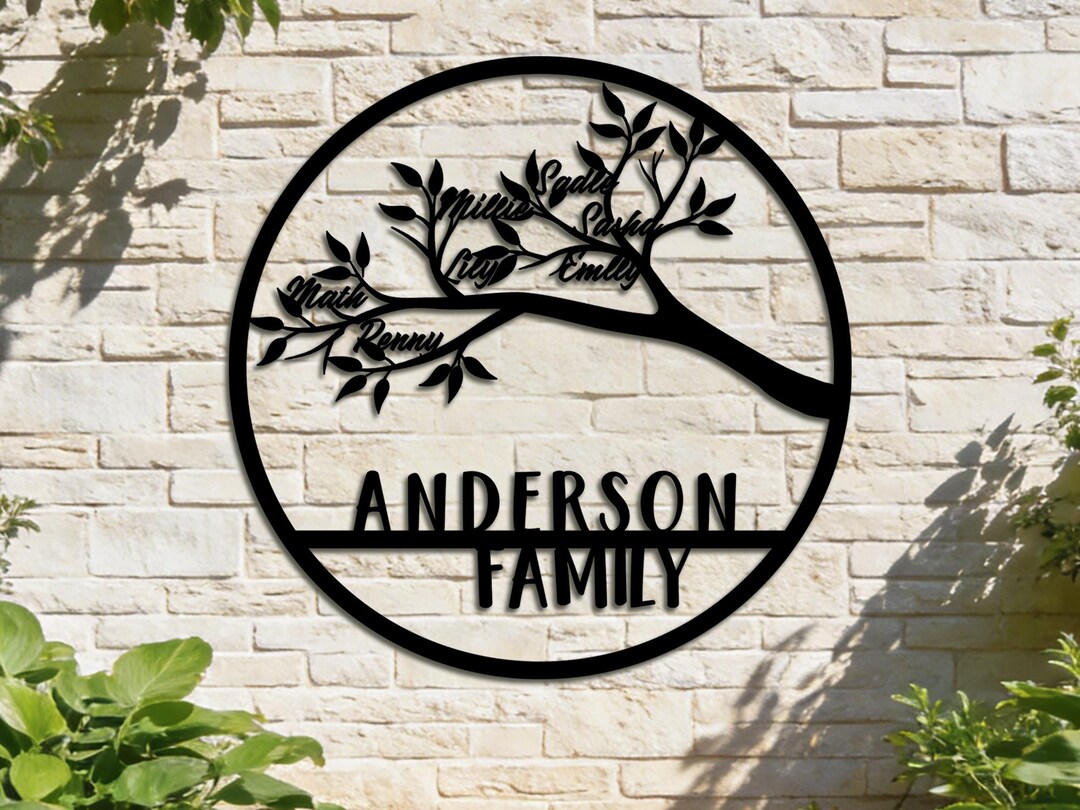 Family Tree Wall Decor, Personalized Metal Family Sign, Custom Last ...