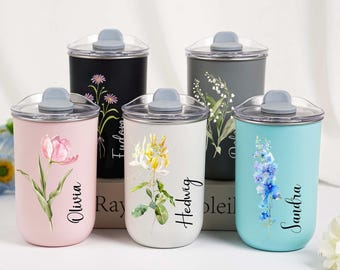Personalized Stainless Steel Tumblers,Coffee Cup,Bridesmaid Proposal Gift,Wine Tumbler with Lid,Girl's Trip Tumbler, Bridesmaid Gift,