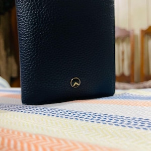 Cartera de cuero hecha a mano de piel de oveja / Cartera de cuero genuino para hombres