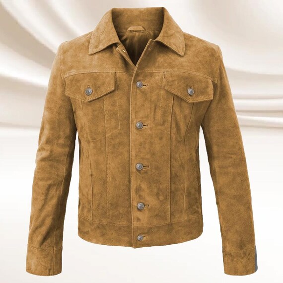Vintage Suede Leather Trucker Jacket: Western Cowboy Style - Etsy