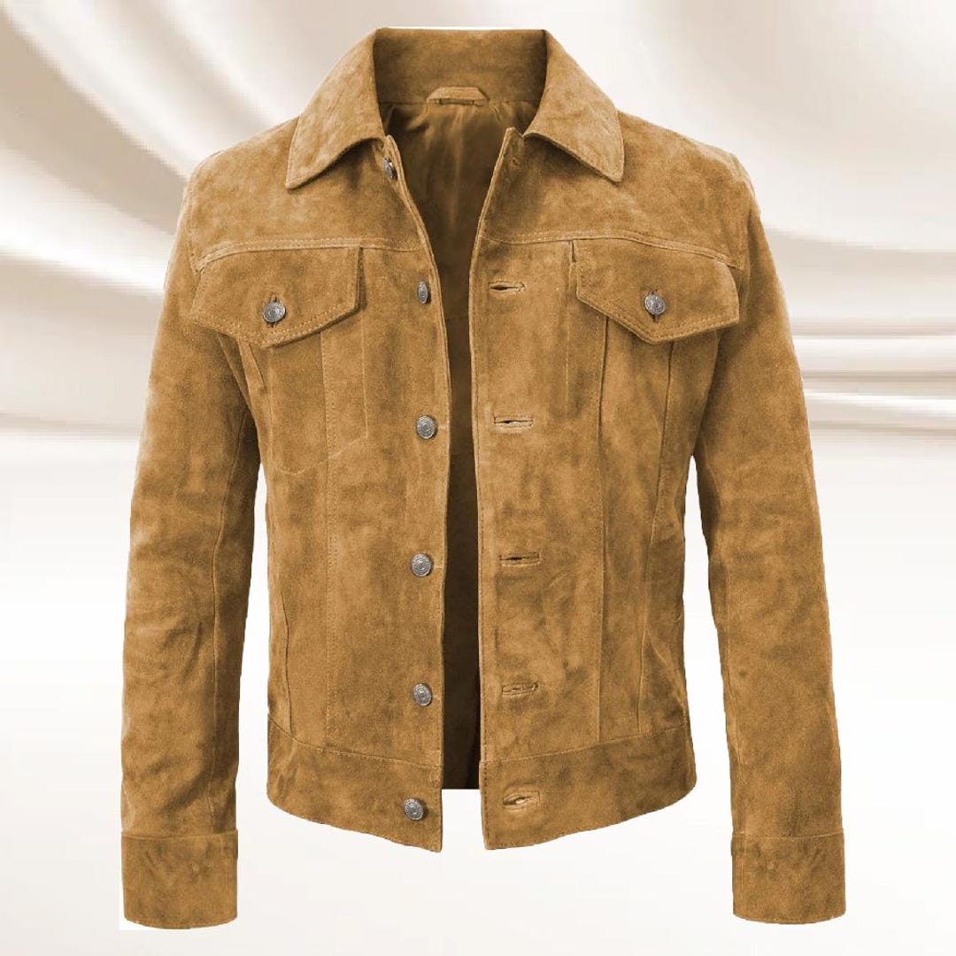 Vintage Suede Leather Trucker Jacket: Western Cowboy Style - Etsy