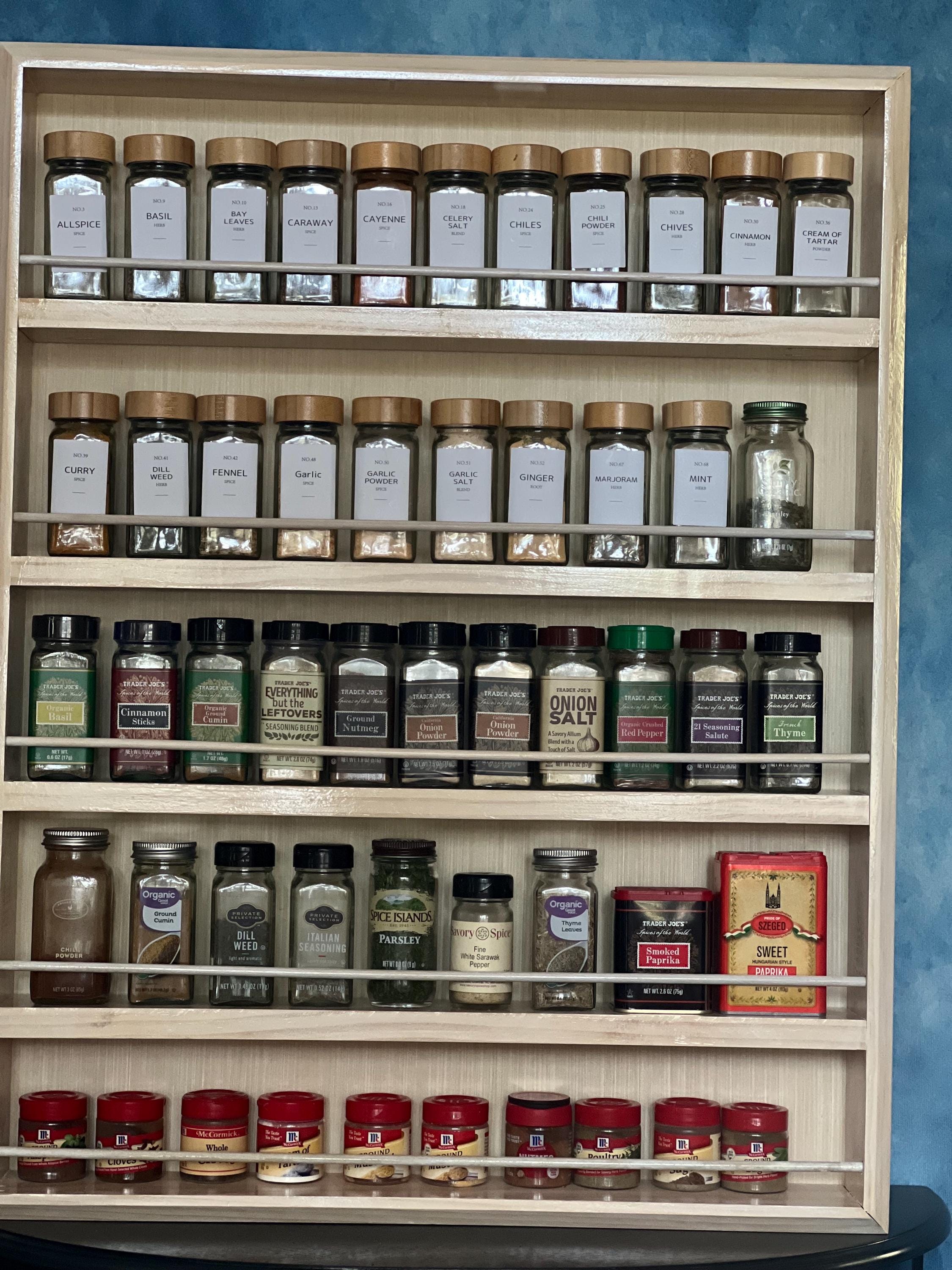 Custom Wall Mounted Spice Rack: Kitchen Door Organizer - Etsy