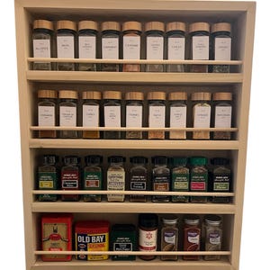 Custom Spice Rack – Wall or Door Mounted Organizer – Crafted to Your Size and Layout – Custom Wood Spice Storage – Signature Collection