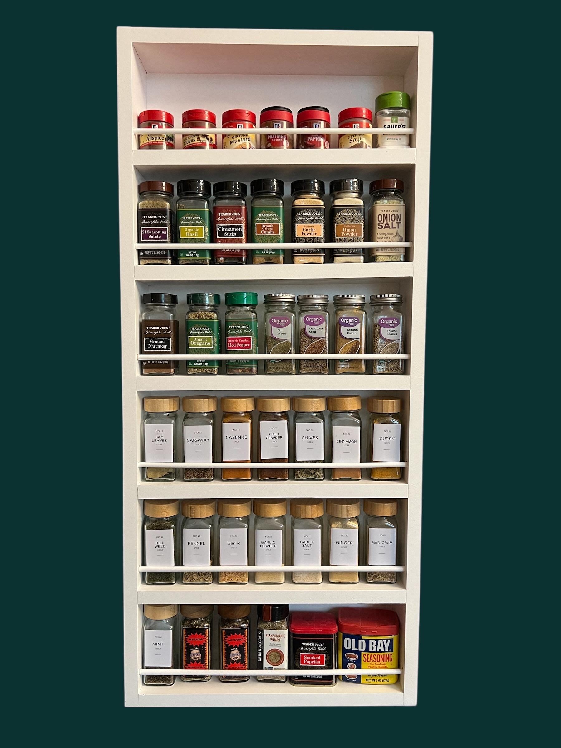 Custom Wall Mounted Spice Rack: Kitchen Door Organizer - Etsy