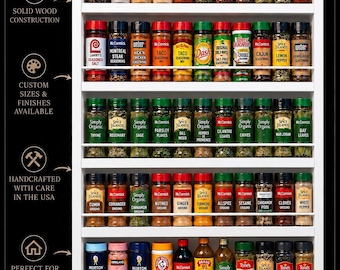 Custom Wall Mounted Spice Rack: Kitchen Door Organizer