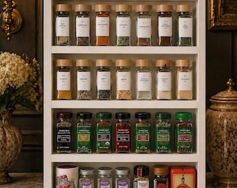 Handcrafted Wooden Spice Rack: 4-Shelf Kitchen Organizer