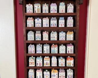 Handmade Lenox Spice Village Display Rack – Holds 42 Houses, Custom Colors