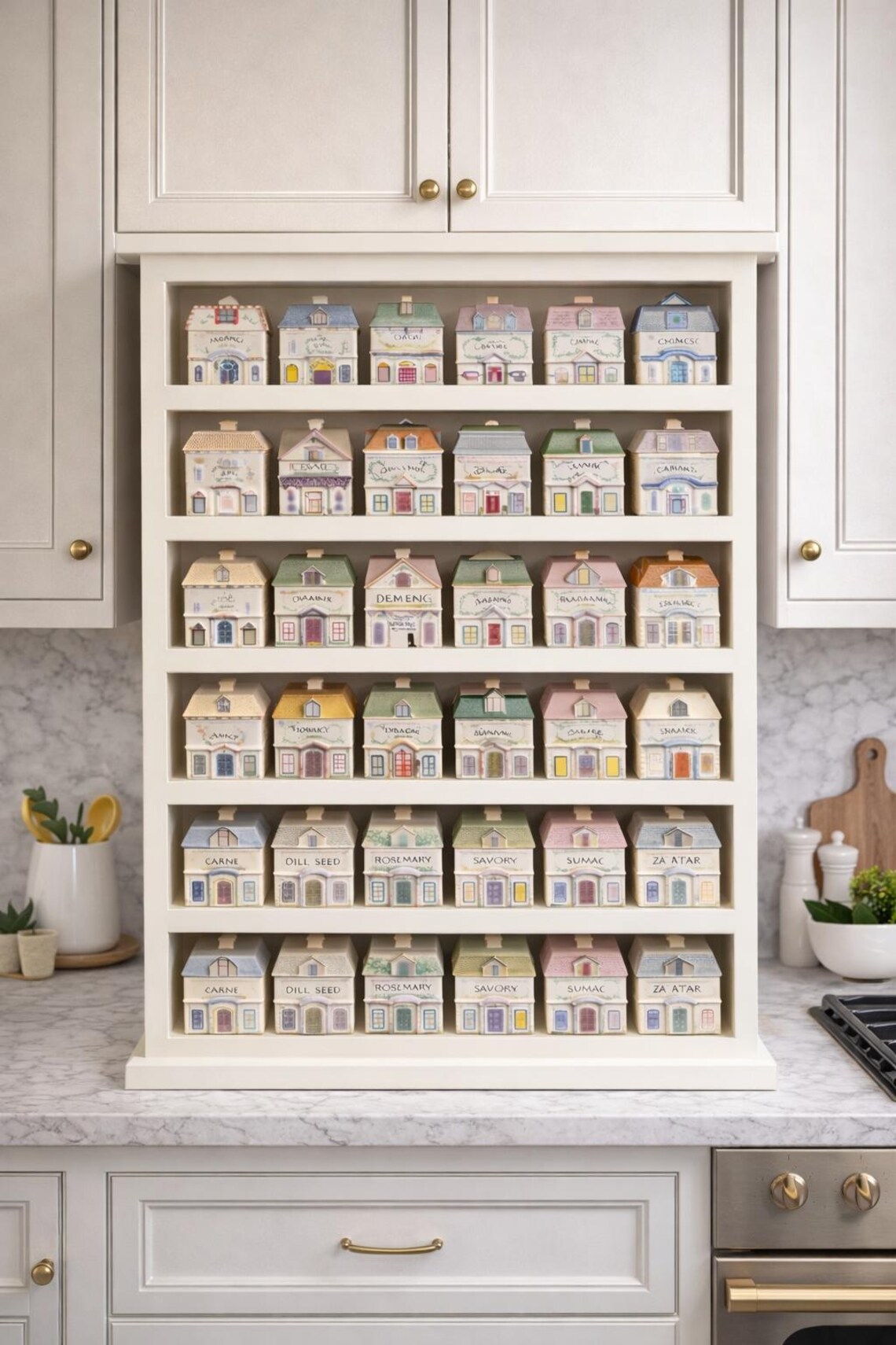 Lenox Spice Village Display Rack | Handmade Wood Cabinet for 36 Houses ...