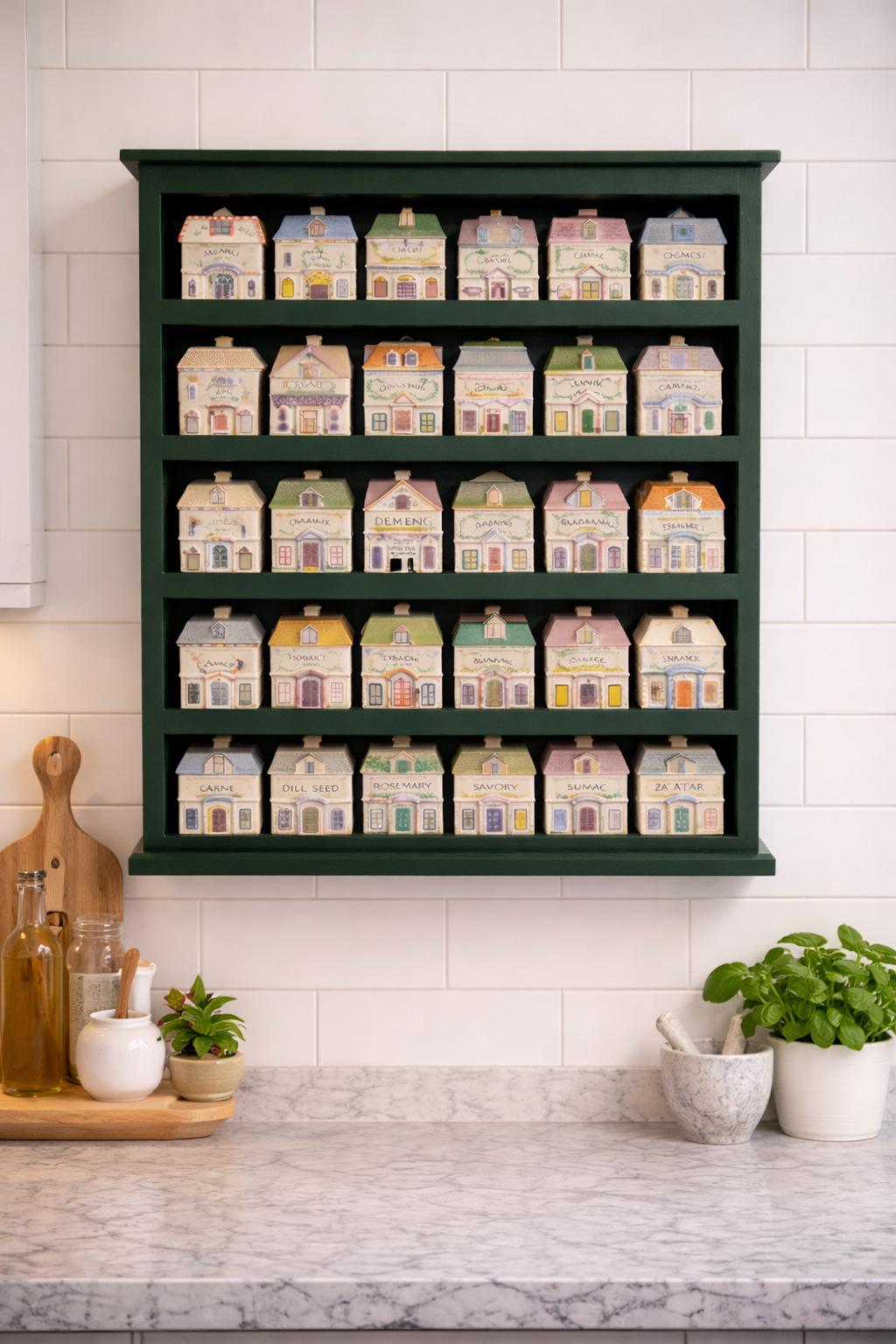 Lenox Spice Village Display Rack | Handmade Wood Cabinet for 36 Houses ...