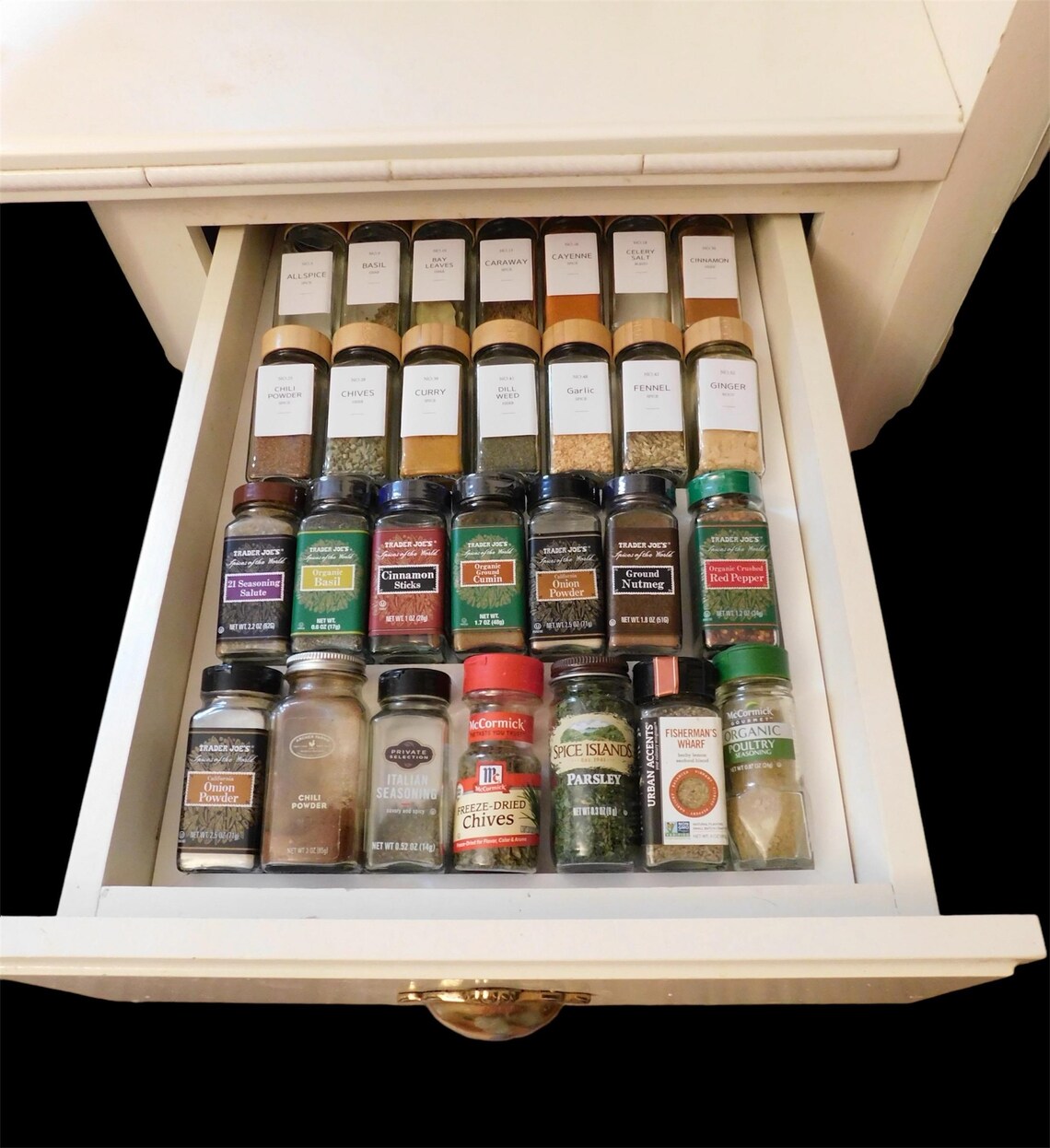 Custom Wood Spice Rack Drawer Insert - Kitchen Organizer - Etsy