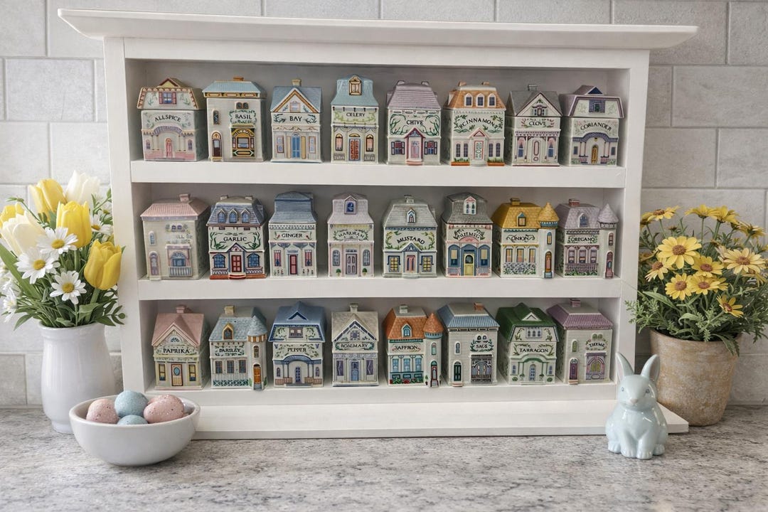 Lenox Spice Village Display Rack: Craftsman Style Wood Organizer