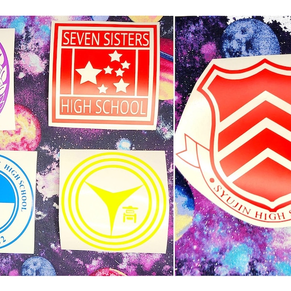 Persona 1, 2, 3, 4 & 5 School Emblems Vinyl Decal Stickers