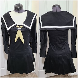 Women's Black Pleated Japanese School Girl Uniform (For Cosplay, Costumes & Casual Wear)