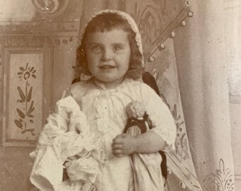 Cabinet Photo - Girl and Doll - Benedict of Canton, PA