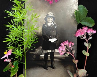 Real Photo Postcard - Girl in Vintage Hat - Antique Postcard - 1920’s - RPPC