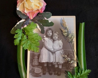 Victorian Sisters -  Cabinet Photo - Antique Photo - Found Photo - Adolf Leiner - Germany