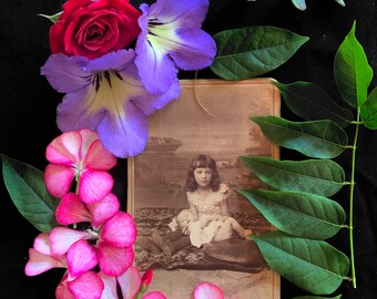 CDV Photo - Sweet Siblings - Antique Photo - Old Photo - Girl and Baby