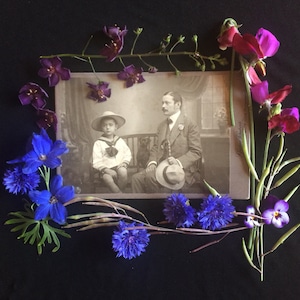 Cabinet Photo - Antique Photo  - Gustav Schubert Photographer - Father and Son - Handsome Man - Dog - Old Photo